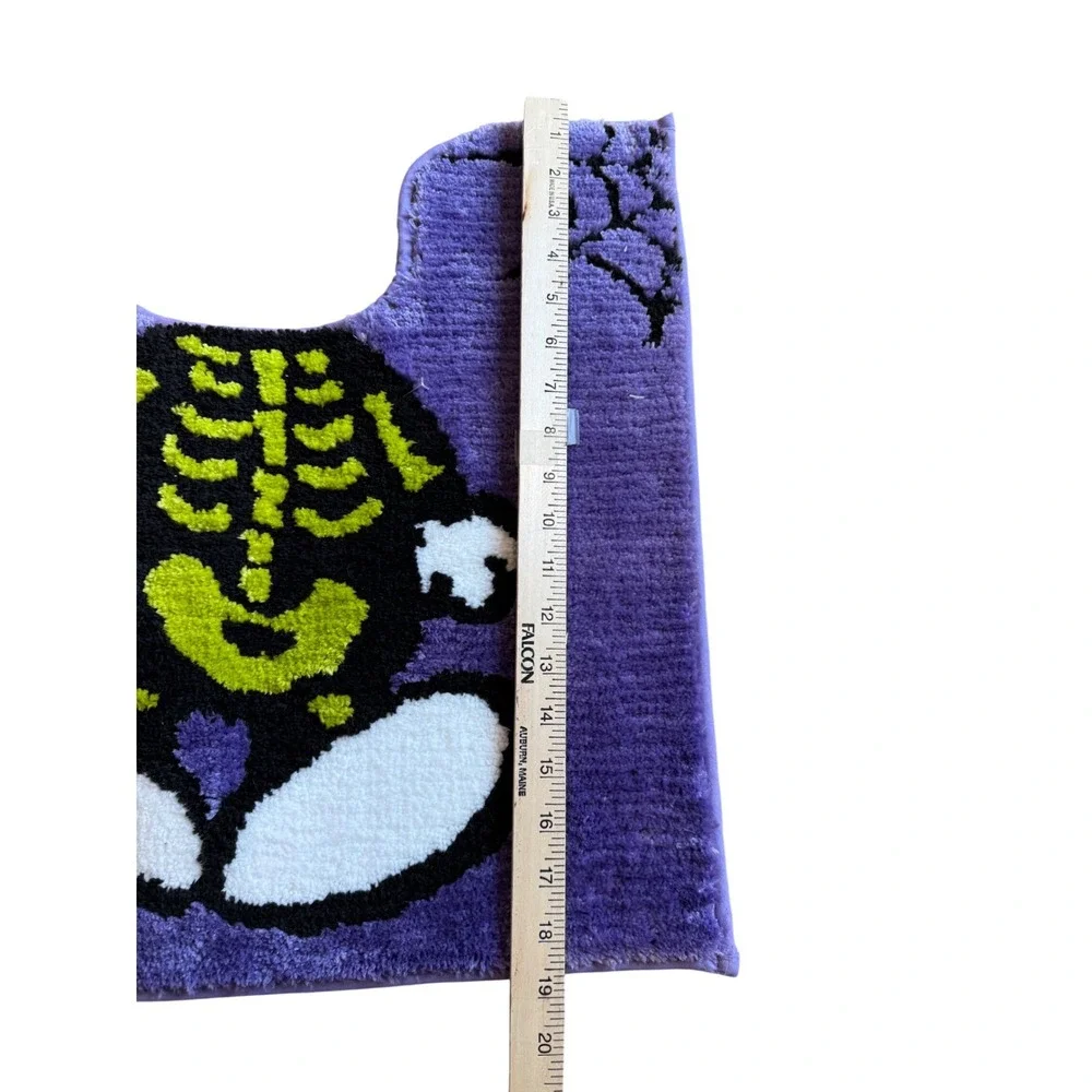 Peanuts Snoopy Halloween Skeleton Bathroom Rug and Toilet Lid Cover Set Purple